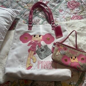 Coach Pinky Tote and wristlet set